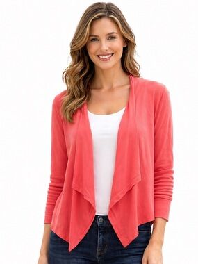 DKNY Coral Open Front Sweater – Size M